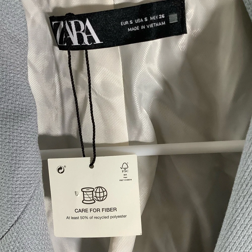 Zara Grey Six Button Fitted Blazer